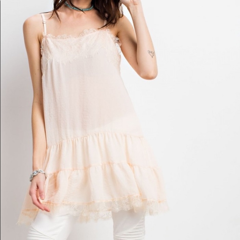 NWT easel lace tunic top cami dress under/overlay